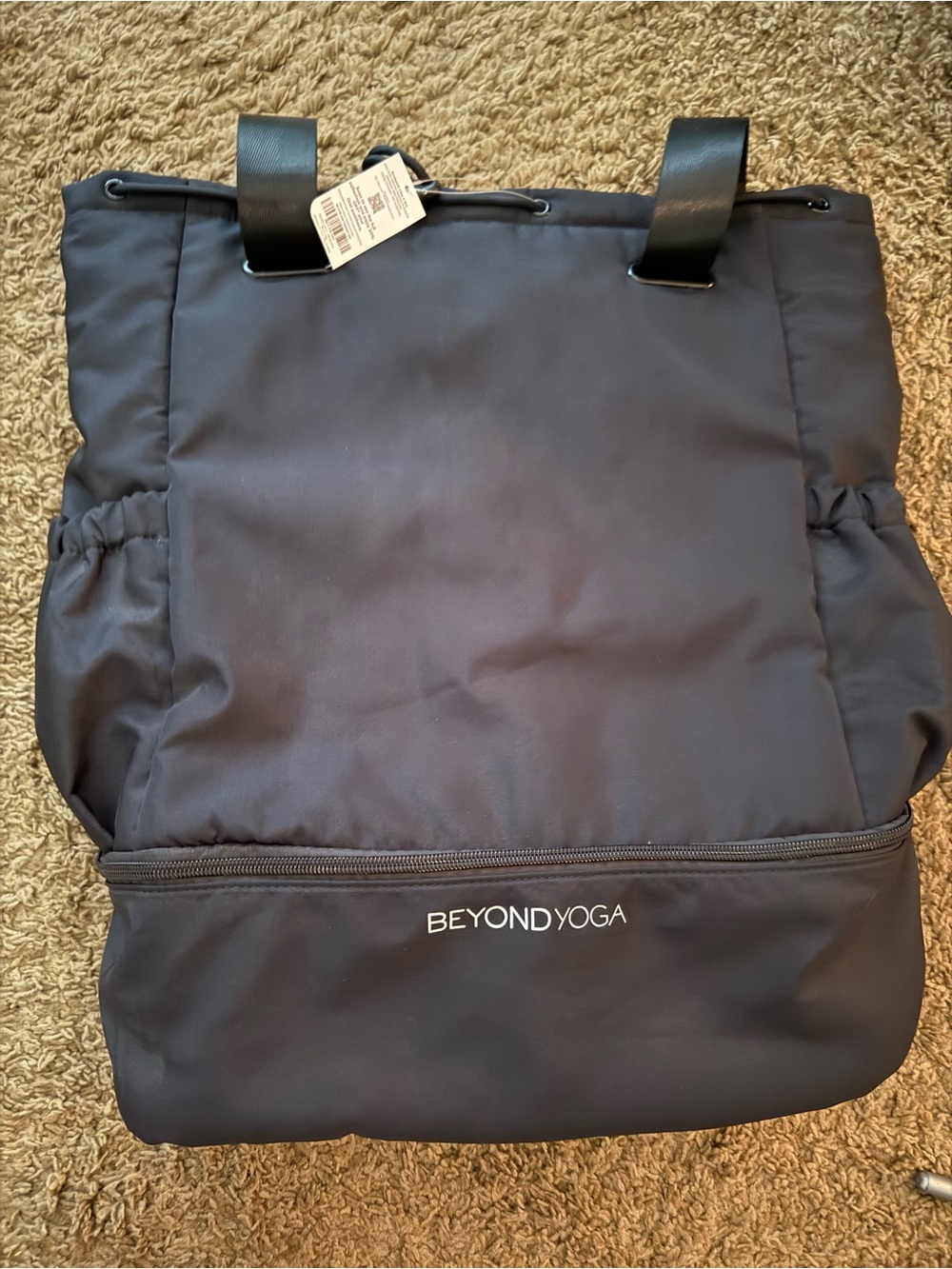 Beyond Yoga Black Laptop Tote with Front Zip Pocket